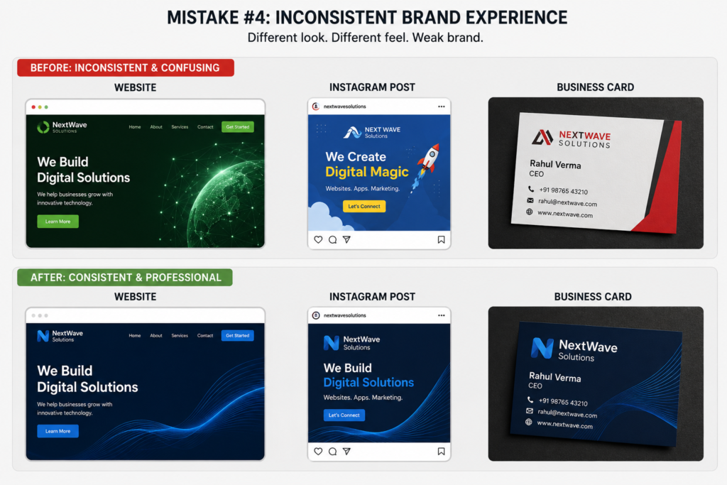 Brand inconsistency vs brand consistency across platforms
