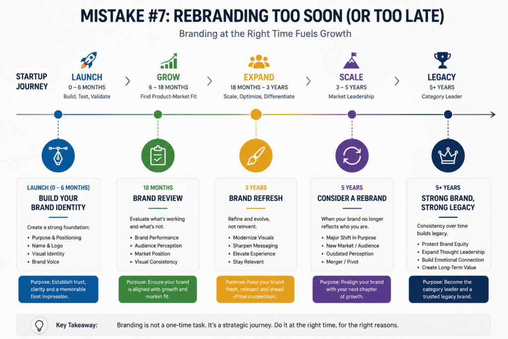 Startup branding timeline — when to review and refresh your brand